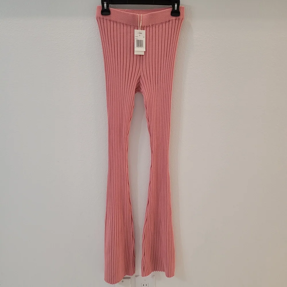 L*Space Pink Flare Pants Lucky Pant Size S New